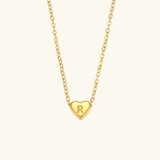 Herz-Initialenhalskette in Gold