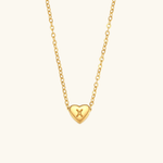 Herz-Initialenhalskette in Gold