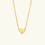 Herz-Initialenhalskette in Gold