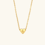 Herz-Initialenhalskette in Gold