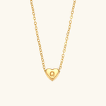 Herz-Initialenhalskette in Gold