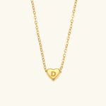 Herz-Initialenhalskette in Gold