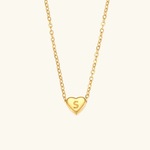 Herz-Initialenhalskette in Gold