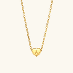 Herz-Initialenhalskette in Gold