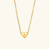 Herz-Initialenhalskette in Gold