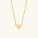 Herz-Initialenhalskette in Gold