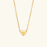 Herz-Initialenhalskette in Gold