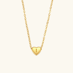 Herz-Initialenhalskette in Gold