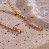 Isolde Tennishalskette in Gold