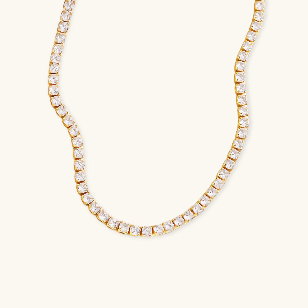 Isolde Tennishalskette in Gold