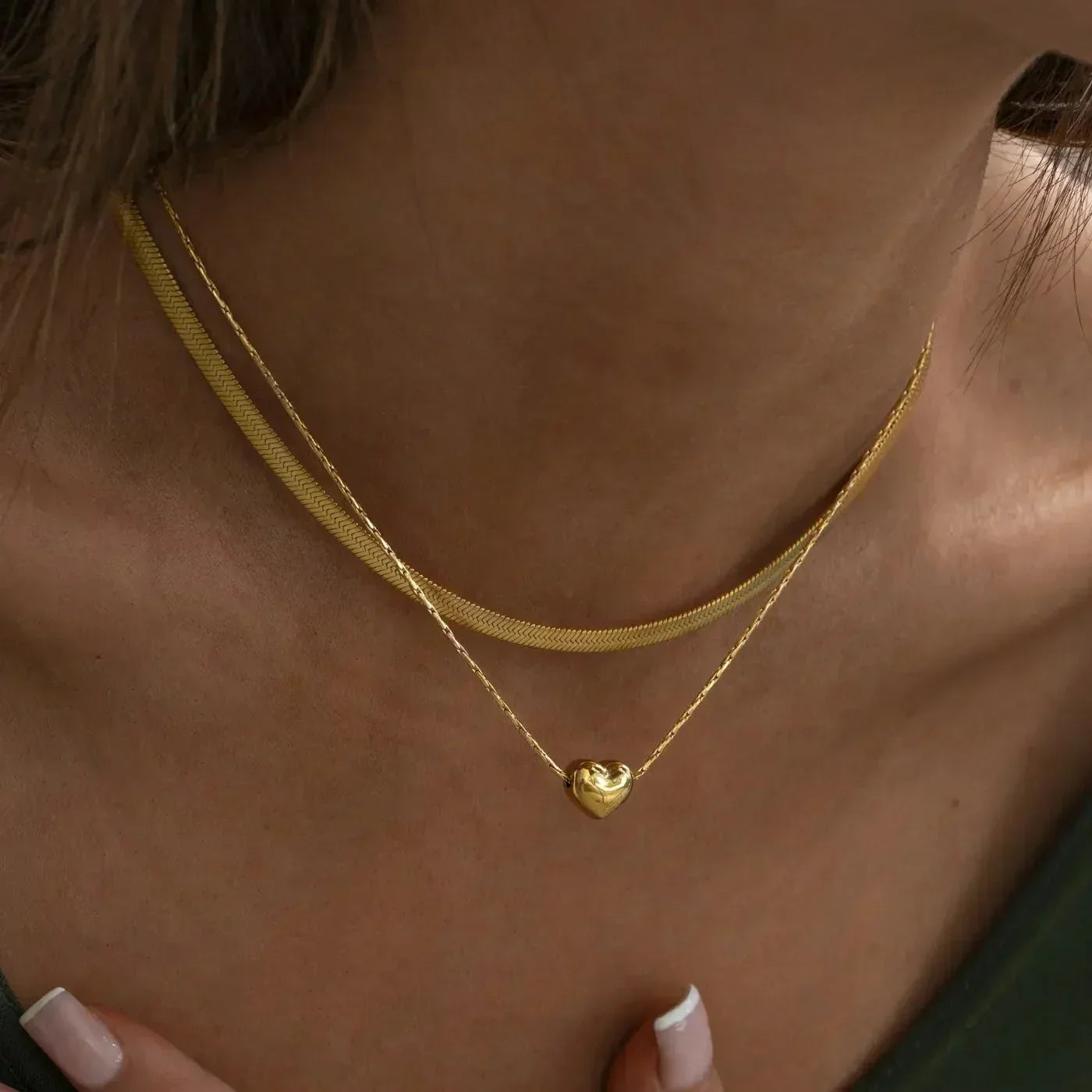 Jessica Herzhalskette in Gold