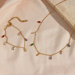 Josephine Edelsteinhalskette in Gold