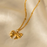 June Schleifenhalskette in Gold
