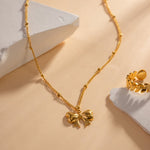 June Schleifenhalskette in Gold