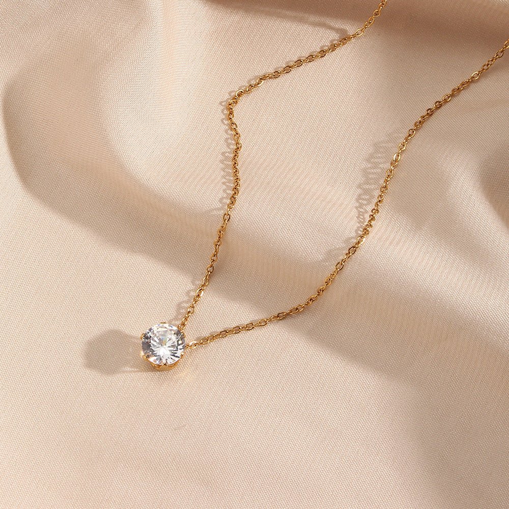 Kyla Solitärhalskette in Gold