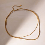 Doppelte Kugelkette Halskette in Gold