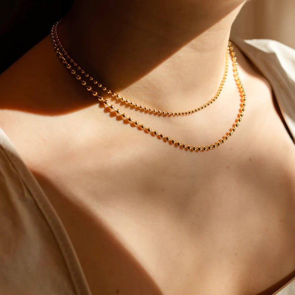 Doppelte Kugelkette Halskette in Gold
