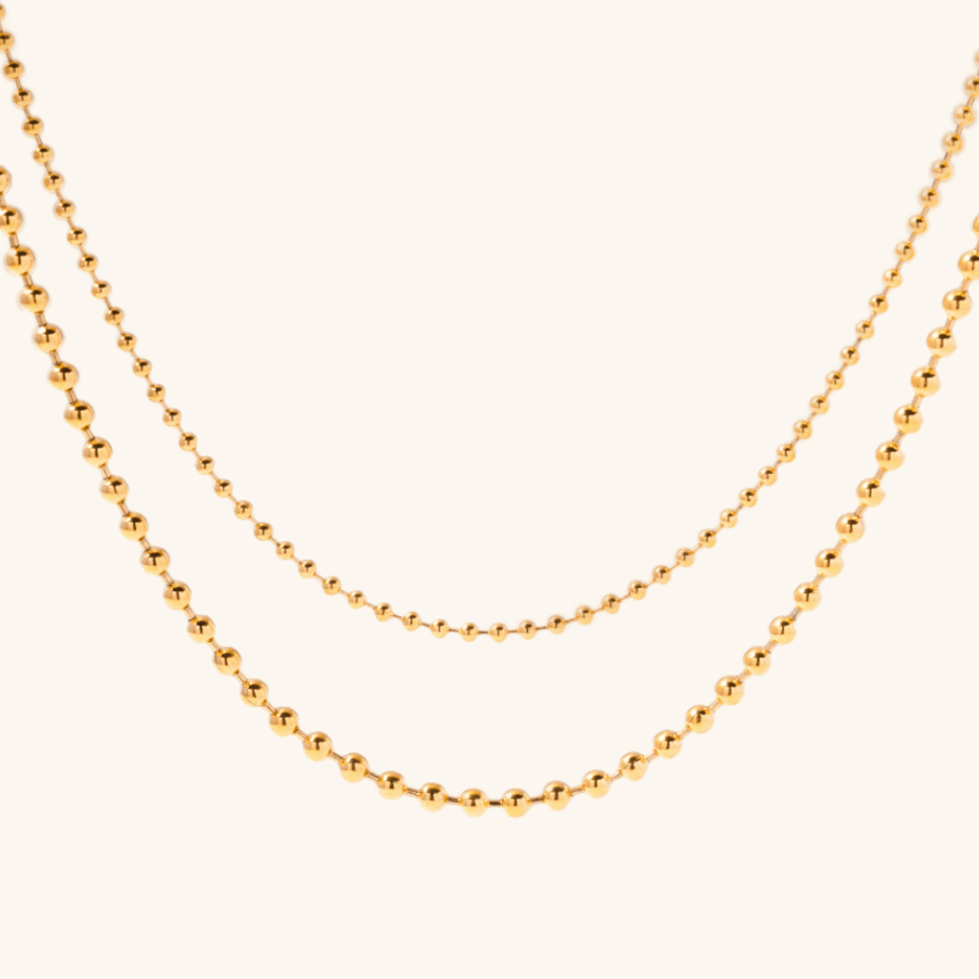 Doppelte Kugelkette Halskette in Gold