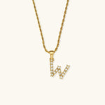 Maeve Diamant-Initialenhalskette in Gold