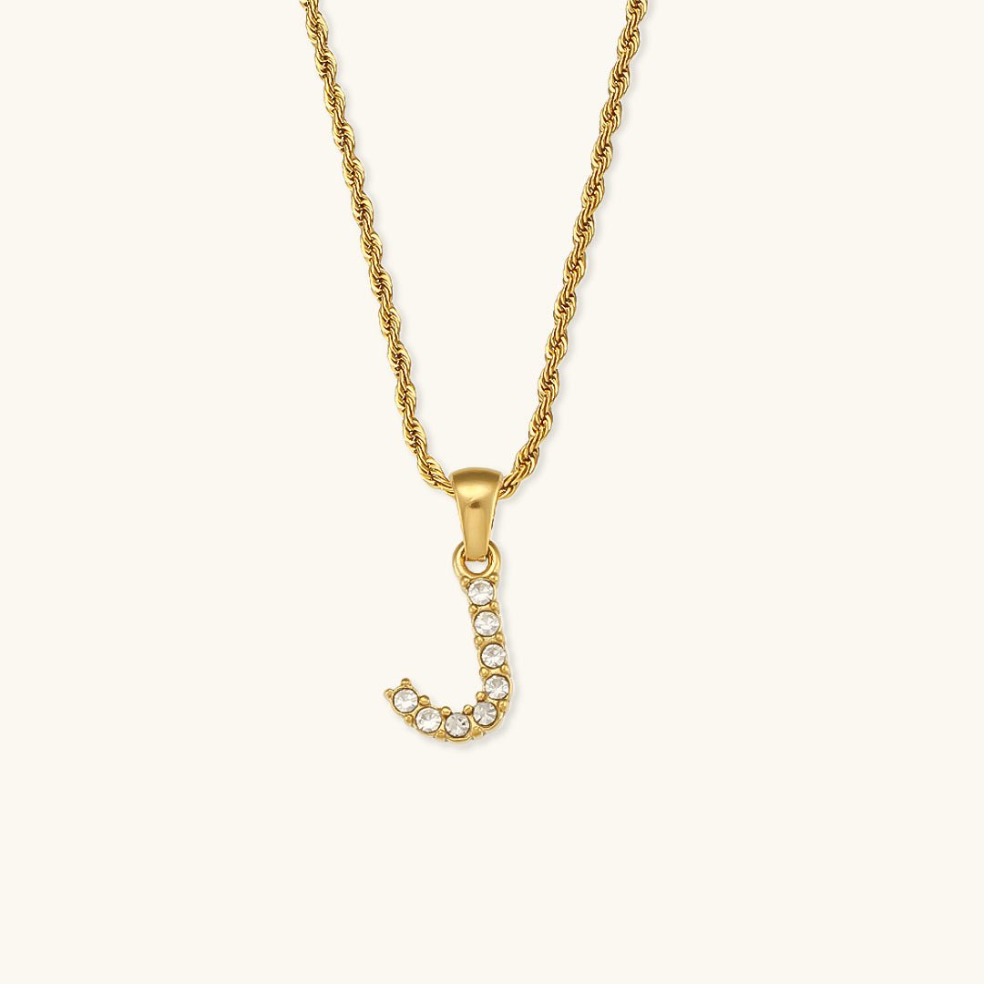 Maeve Diamant-Initialenhalskette in Gold