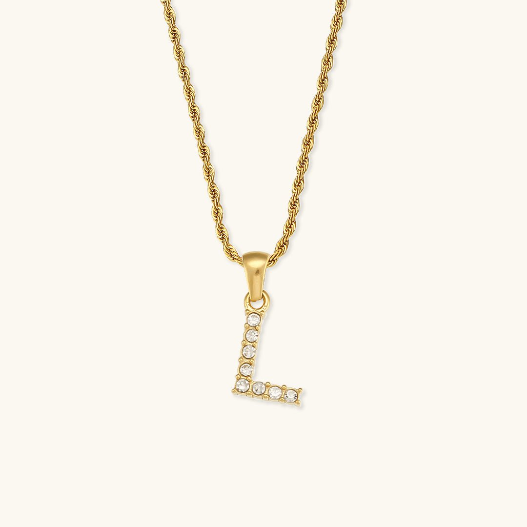 Maeve Diamant-Initialenhalskette in Gold
