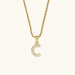 Maeve Diamant-Initialenhalskette in Gold