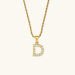 Maeve Diamant-Initialenhalskette in Gold