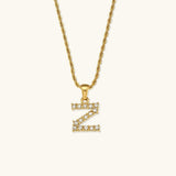 Maeve Diamant-Initialenhalskette in Gold