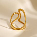 Mosaic Offener Ring in Gold