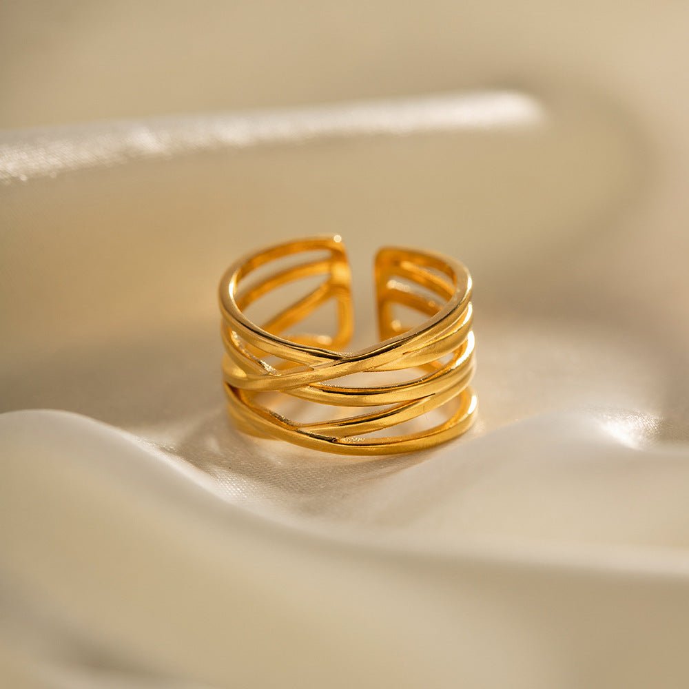 River Stapelbarer Ring in Gold