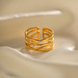 River Stapelbarer Ring in Gold