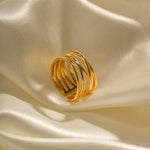 River Stapelbarer Ring in Gold