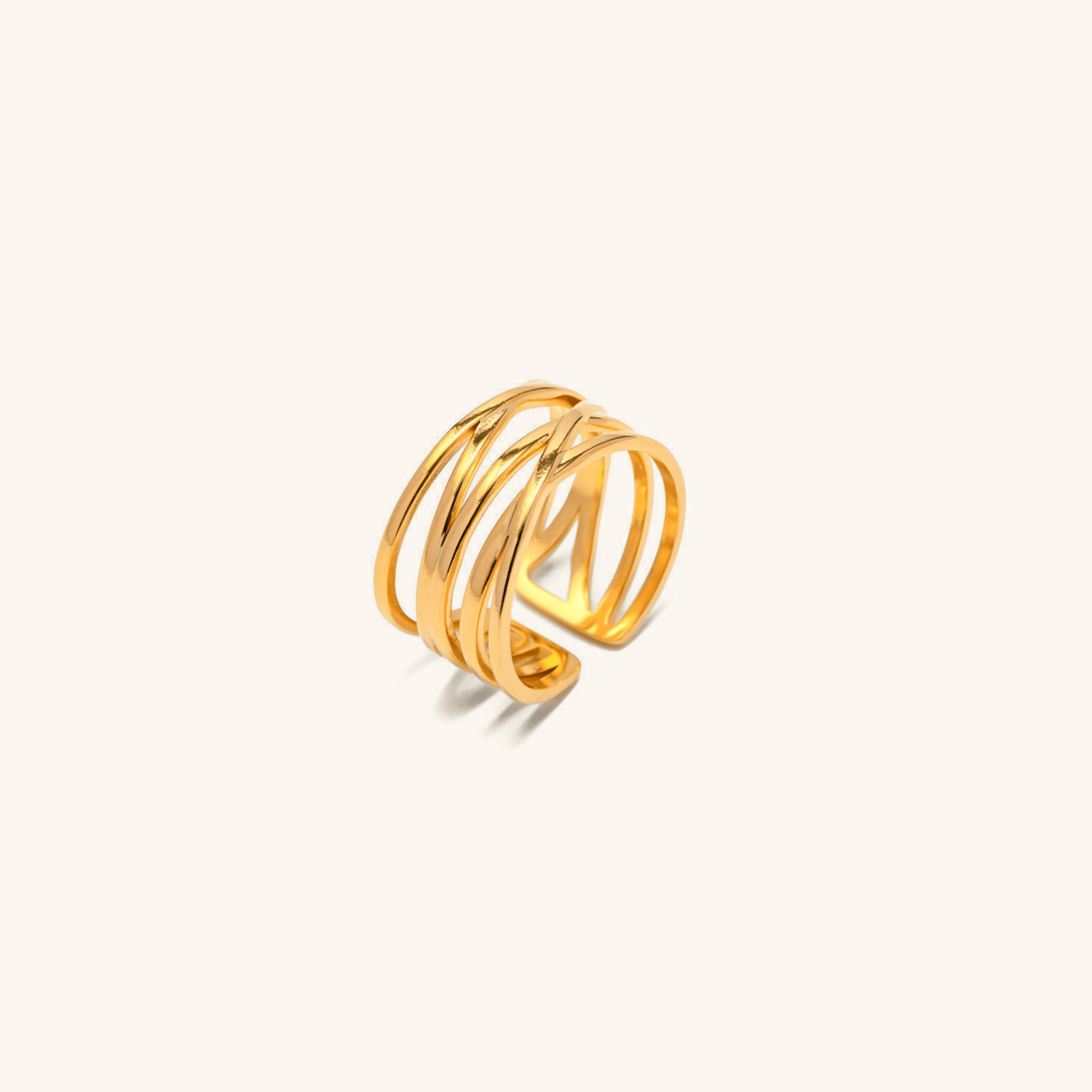 River Stapelbarer Ring in Gold