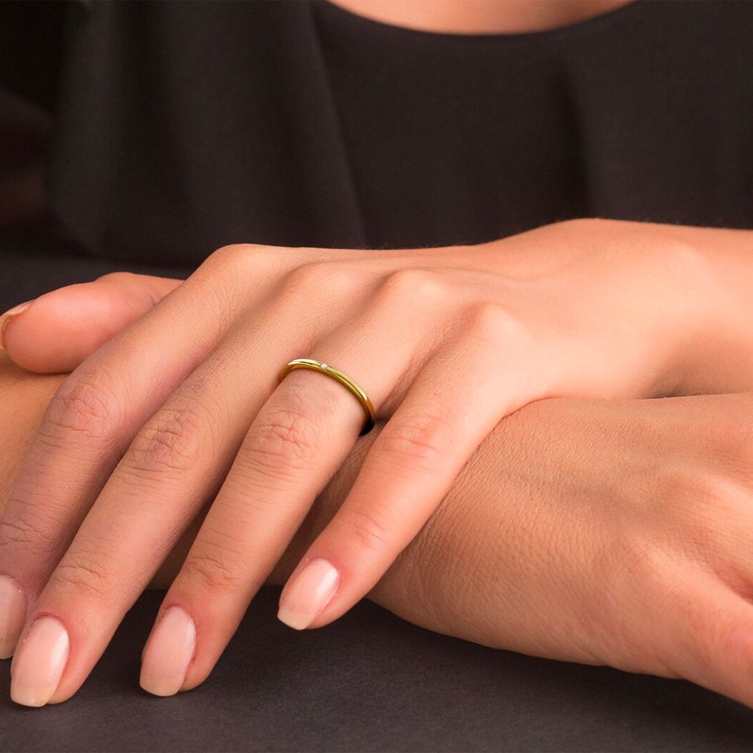 Sage Minimalistischer Ring in Gold