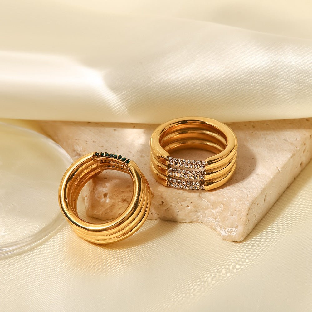 Serenity Glitzernder Ring in Gold