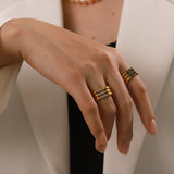 Serenity Glitzernder Ring in Gold