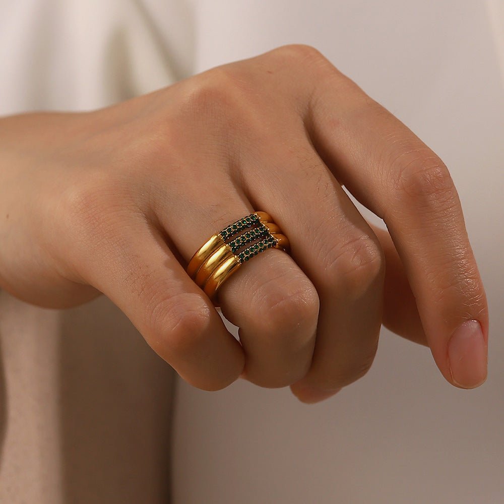 Serenity Glitzernder Ring in Gold